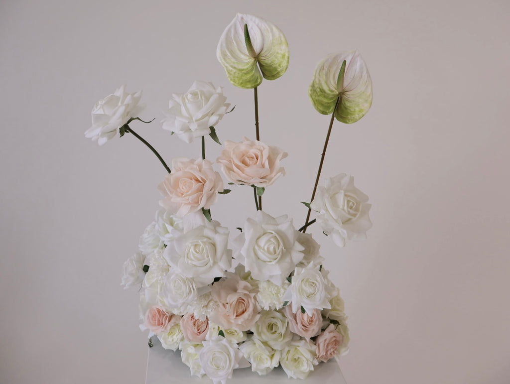 WHITE & BLUSH ROSE ARRANGEMENT